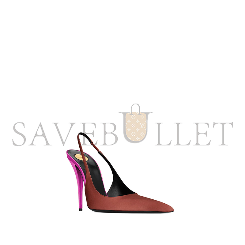 YSL DEROCHE SLINGBACK PUMPS IN SATIN CREPE 8591049QNAG6303